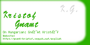 kristof gnamt business card